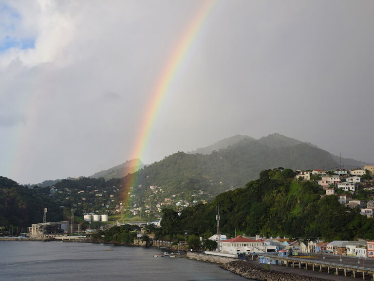 Rainbow above Saint George's, Grenada
