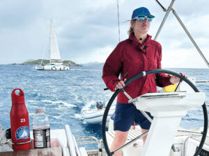 Amy Carrier sailing past The Dogs islands