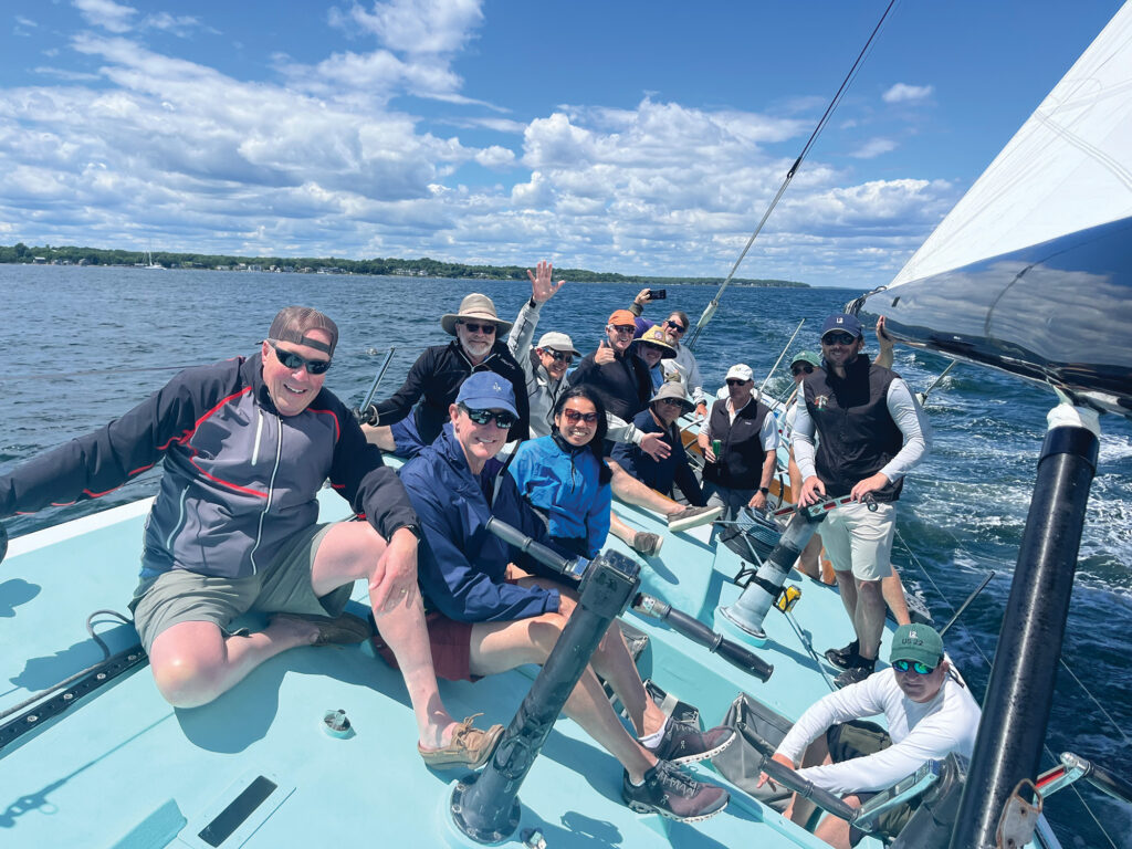 Herb with friends on a sailboat