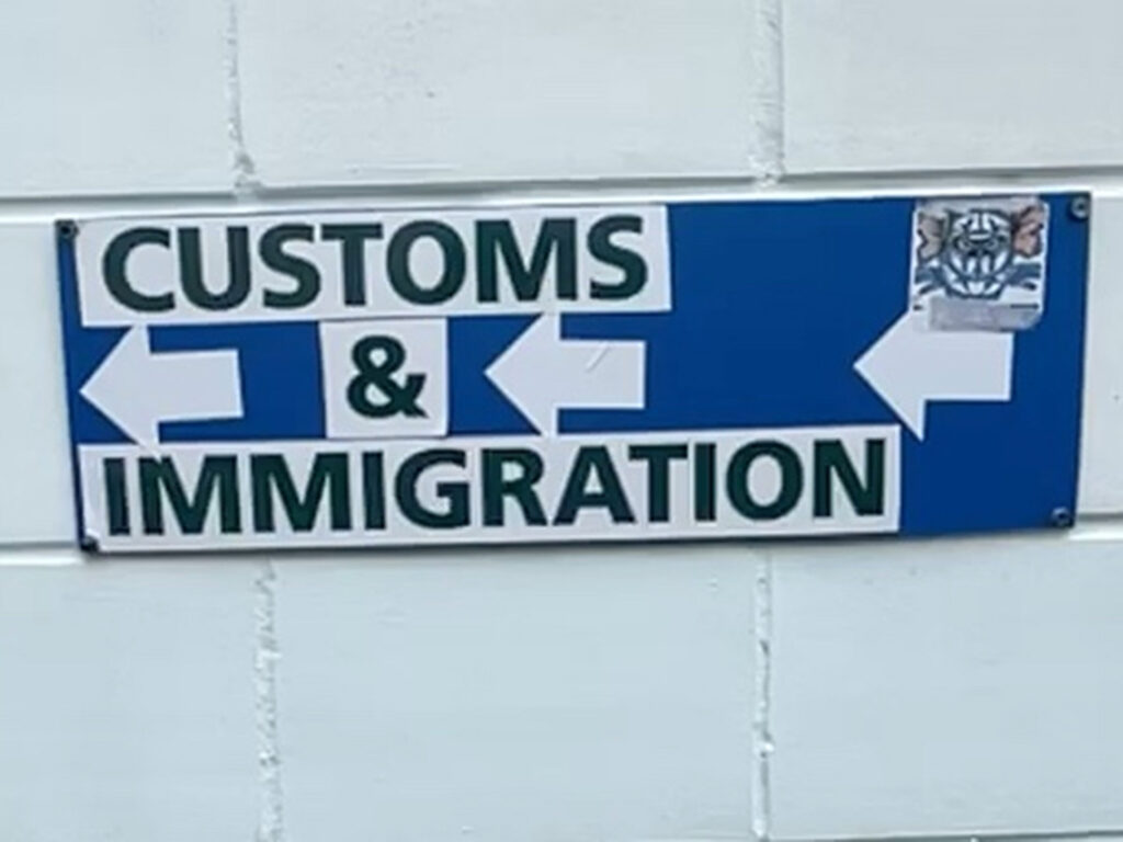Carriacou Customs and Immigration sign