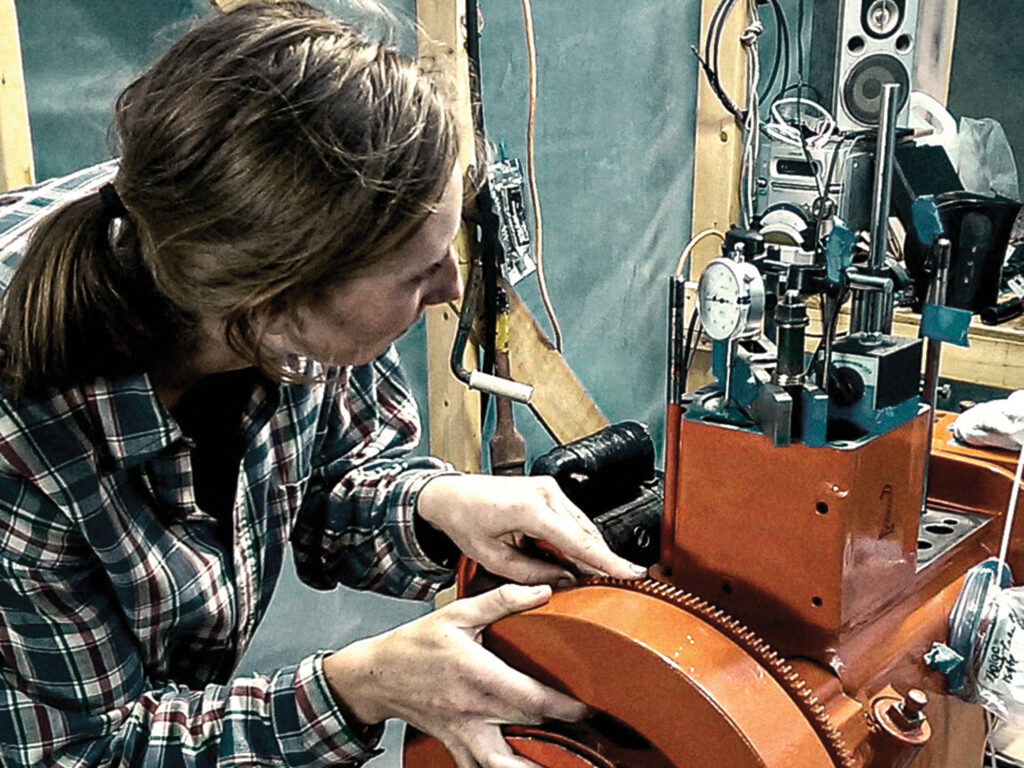 Checking the boat engine