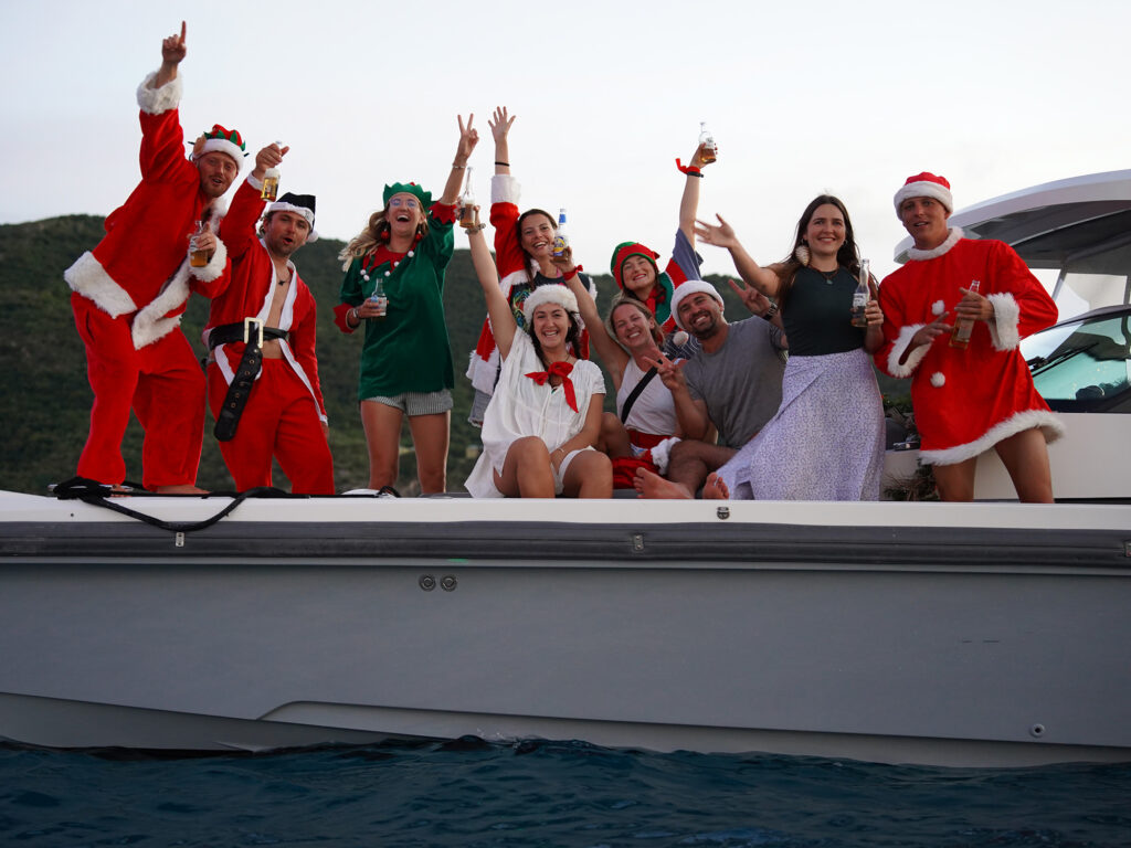 Christmas party on a boat