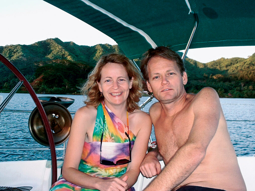 Author and husband in French Polynesia