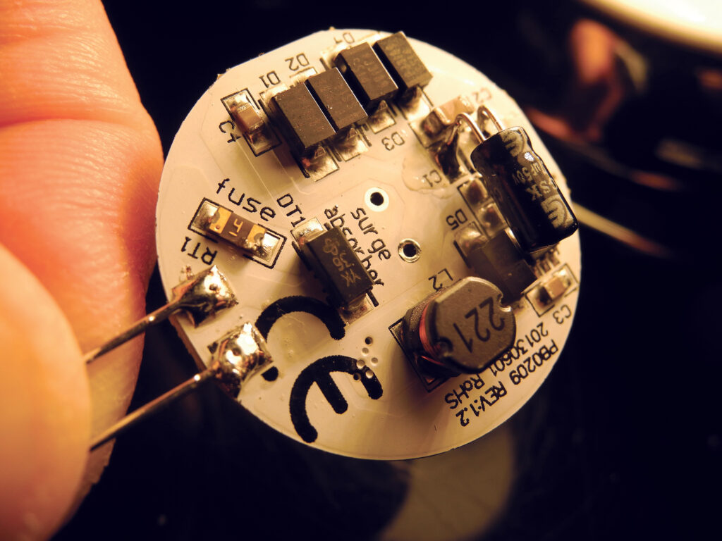 Back of a diode array