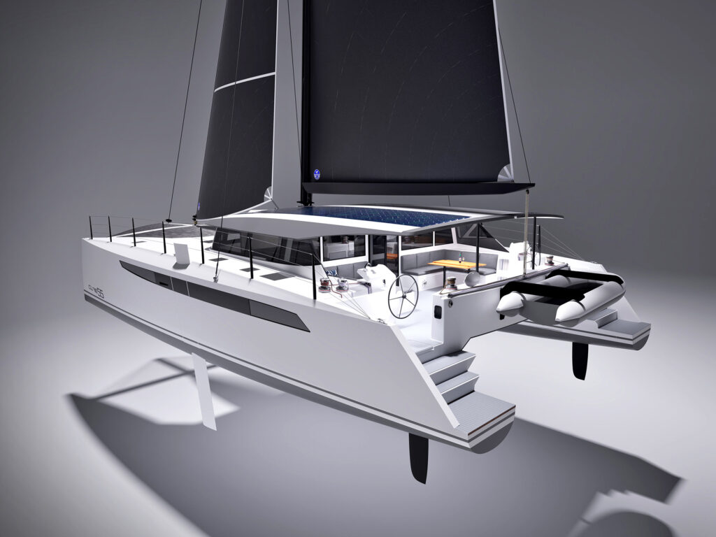 Cure 55GT catamaran rendering