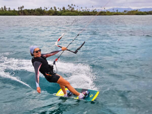 Jill Gallin kiteboarding in Panama