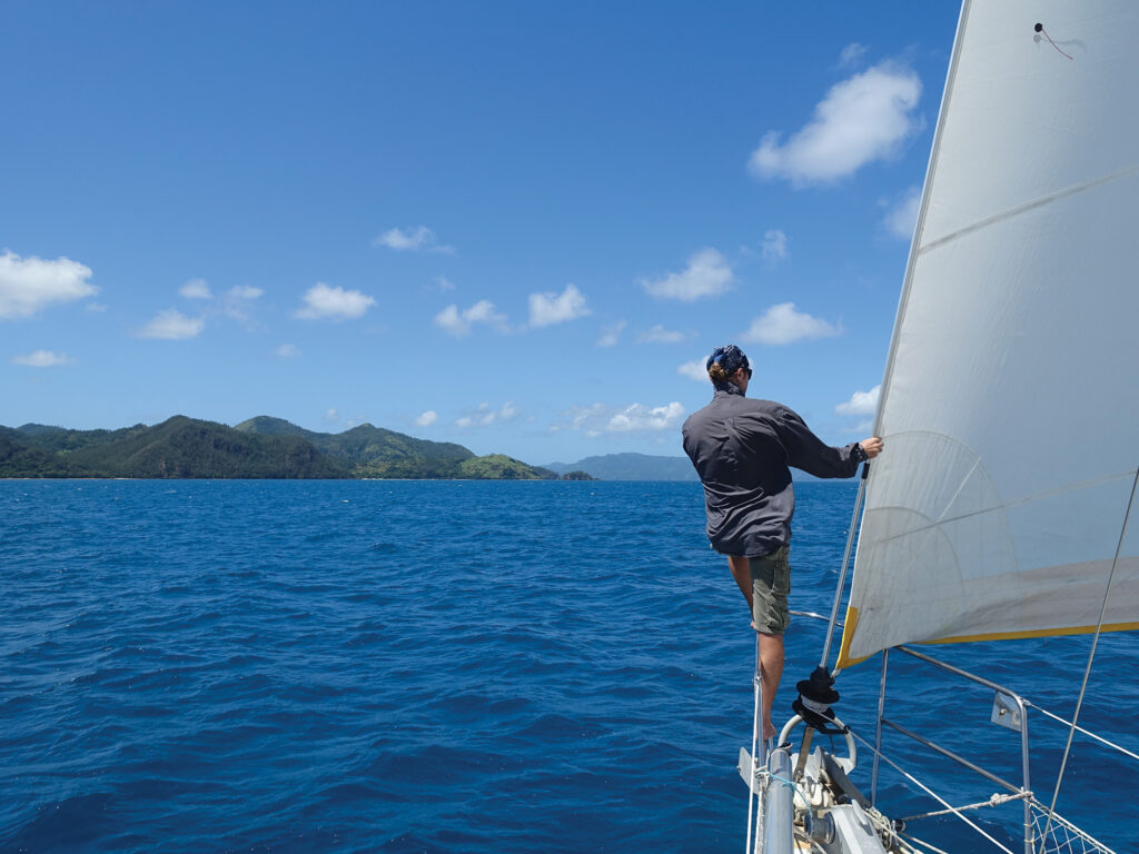 Enjoying the tradewinds on a sailboat