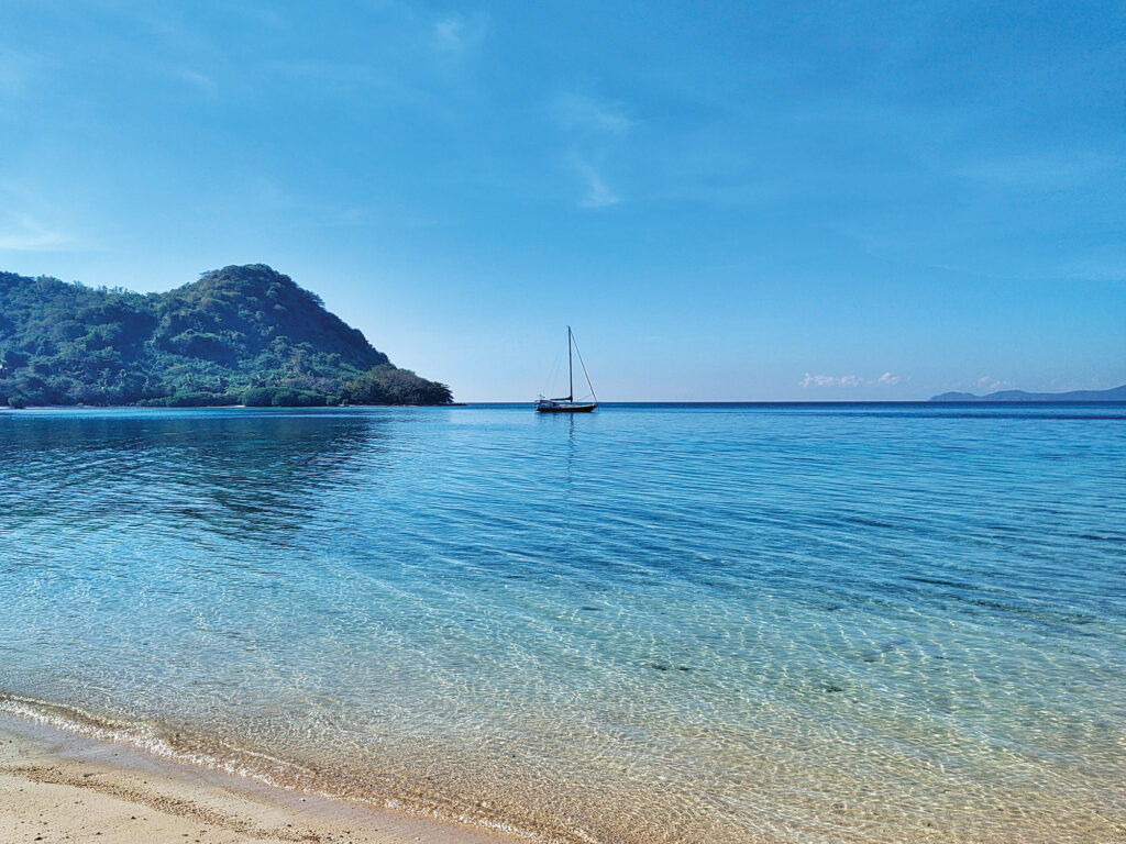 Sailboat at anchor