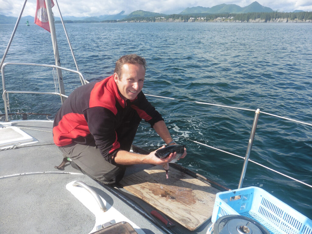 Leiv Poncet fishing at Kodiak Island, Alaska