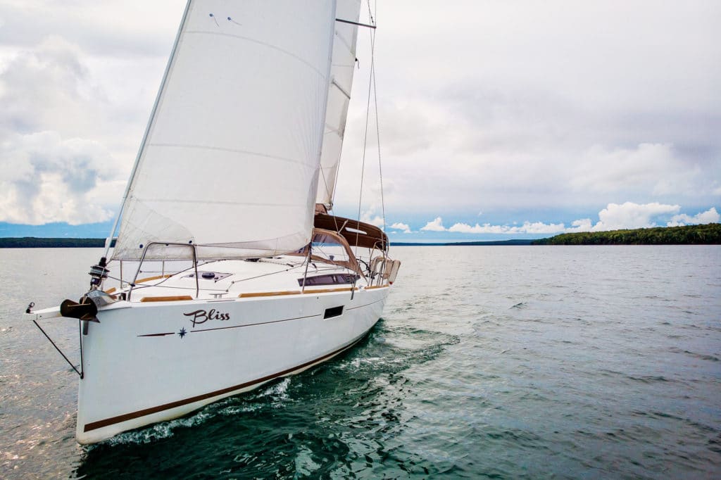 The sailboat Bliss on Lake Superior