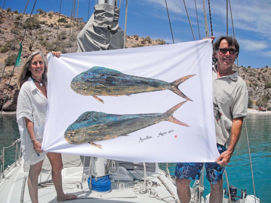 Gyotaku mahi flag