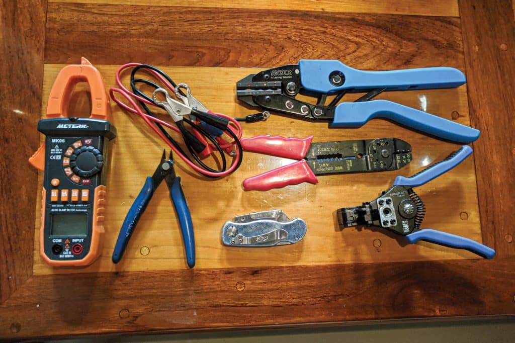 Sailor's tools laid out on a table