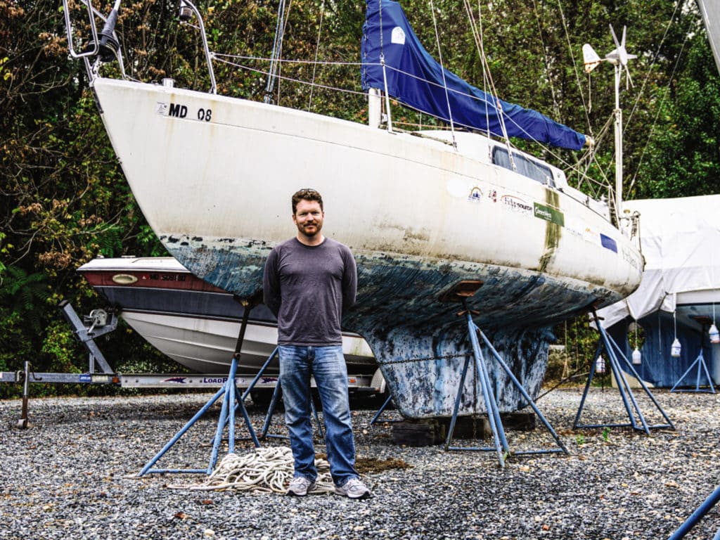 Matt with his boat