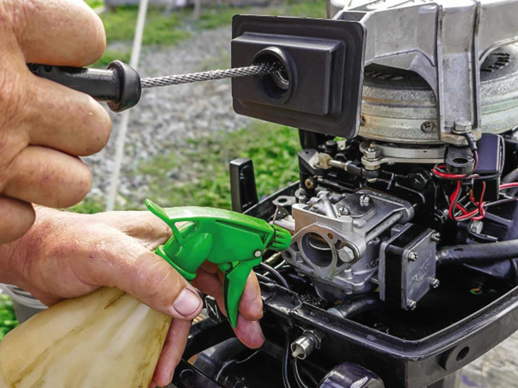 spraying fogging oil