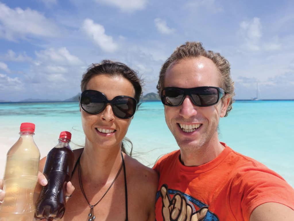 cold brew in a beach