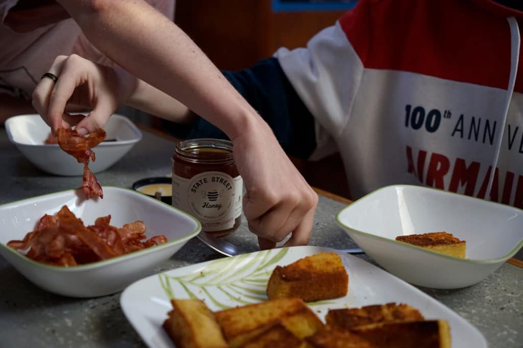 people eating breakfast