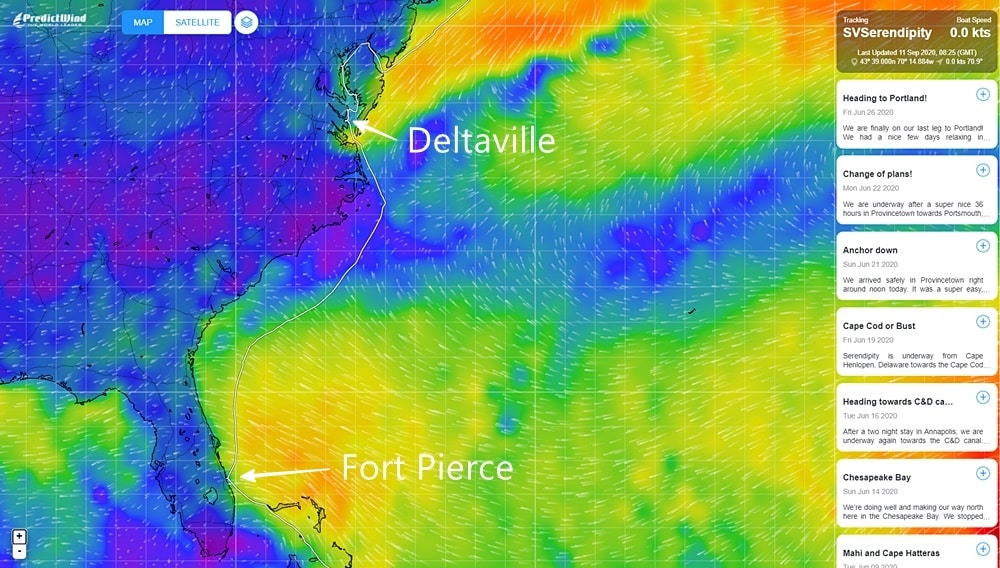 PredictWind tracking page