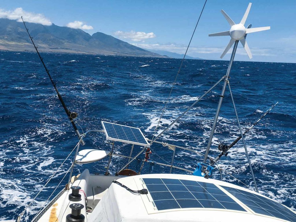 solar panels and a wind generator