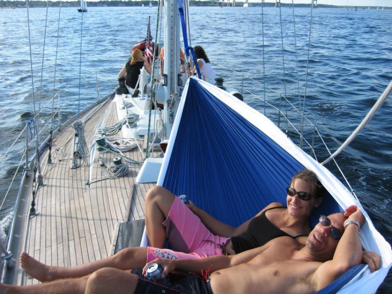 ENO DoubleNest hammock Nothing beats lounging in a hammock on the foredeck. Nothing. The DoubleNest from Eagles Nest Outfitters has sturdy nylon construction and can comfortably fit two—and it all stuffs in a small compression sack. Pefect for stowing on board! CW associate editor Jen Brett has been trying one out this spring aboard her boat, Lyra , and it's become a favorite.
