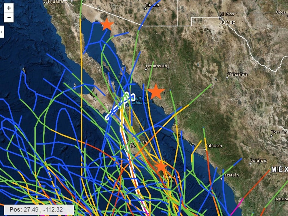 hurricane track paths