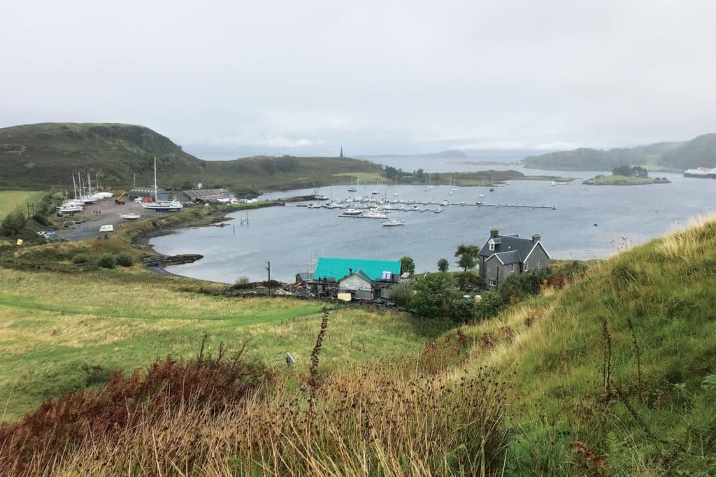 looking down into Oban Marina