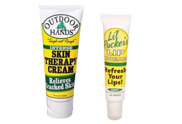 Hand lotion and lip salve work when it’s raw outside.