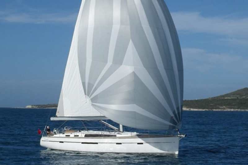 Off the wind, a reacher provides the Bavaria Cruiser 56 plenty of get-up-and-go. Setting the sail using a sock is made all the easier, thanks to a bail for the tack on the anchor roller.