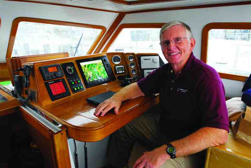The modern helm station is chock-full of navigational devices, creating lots of business for pros like Bob Campbell, with Marine Electric Systems.