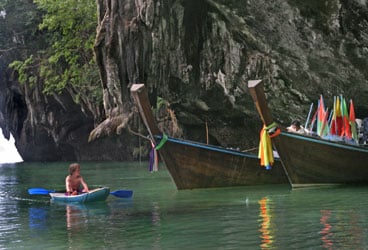 While crews rest in the shade of overhanging cliffs in the Ko Hong islands, Connor Batham checks out the fishing fleet.