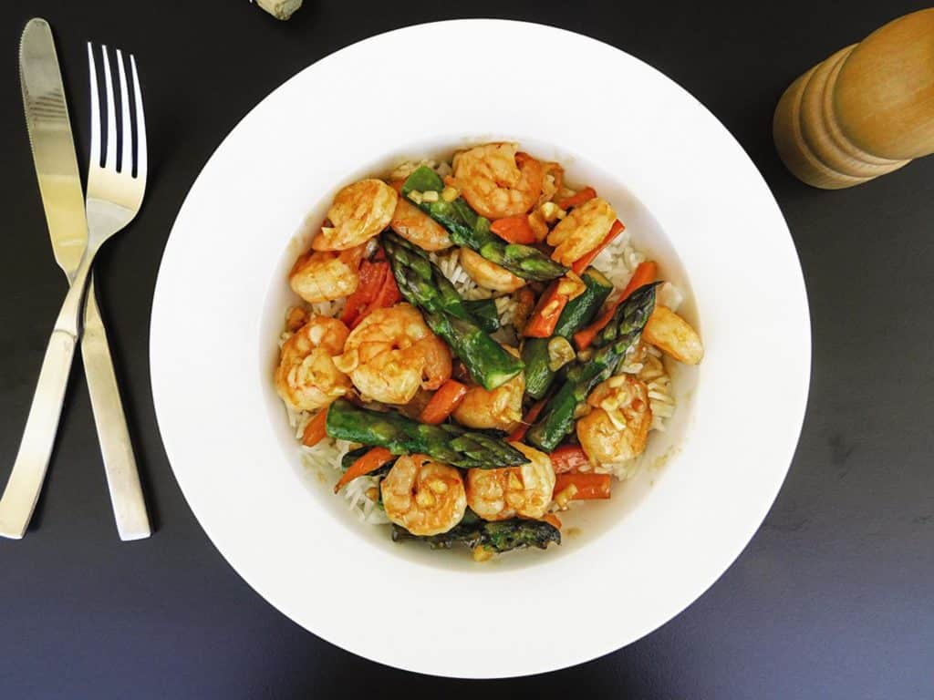 shrimp and asparagus stir fry