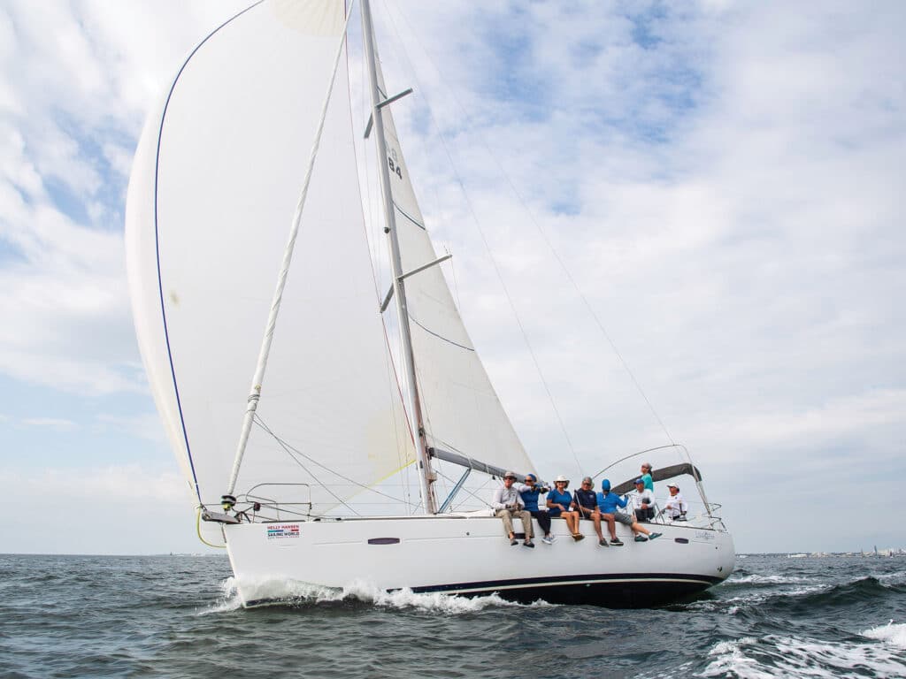 Sailboat from Helly Hansen Sailing World Regatta Series in Saint Petersburg, Florida, February 2022.