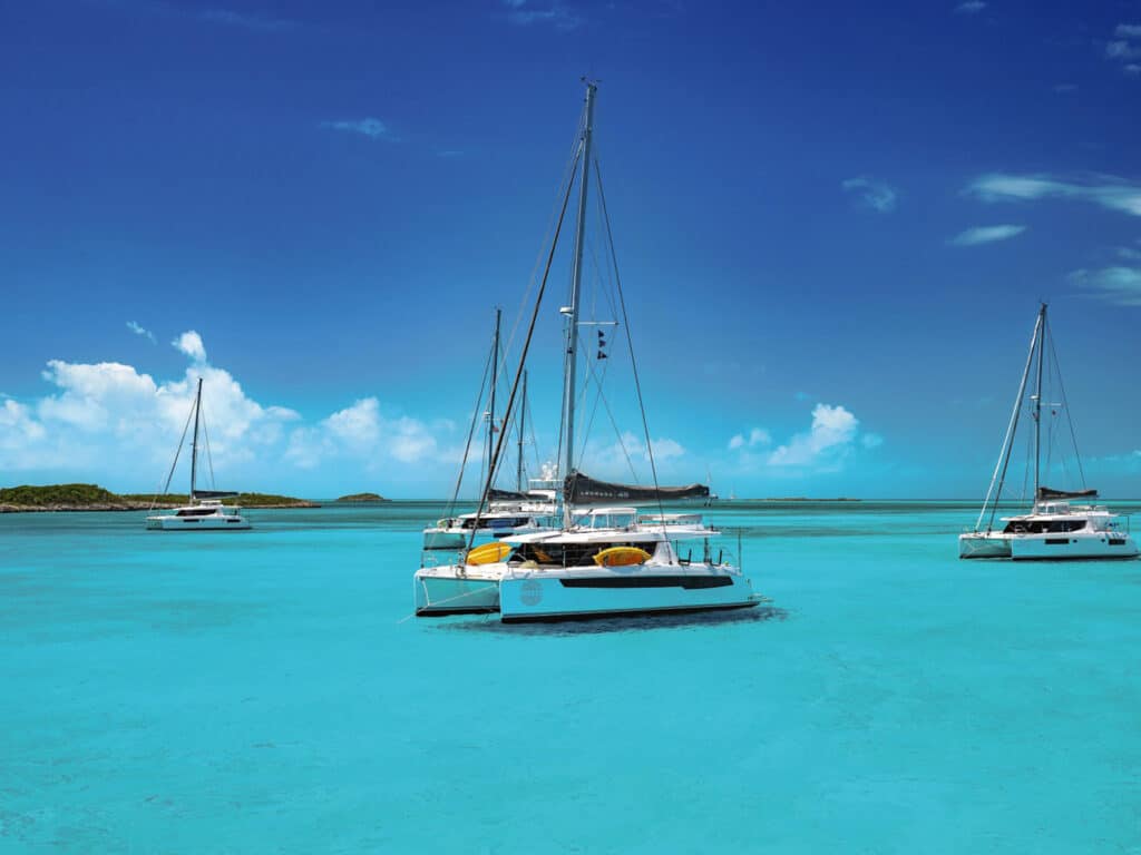 Leopard multihulls in the Exumas