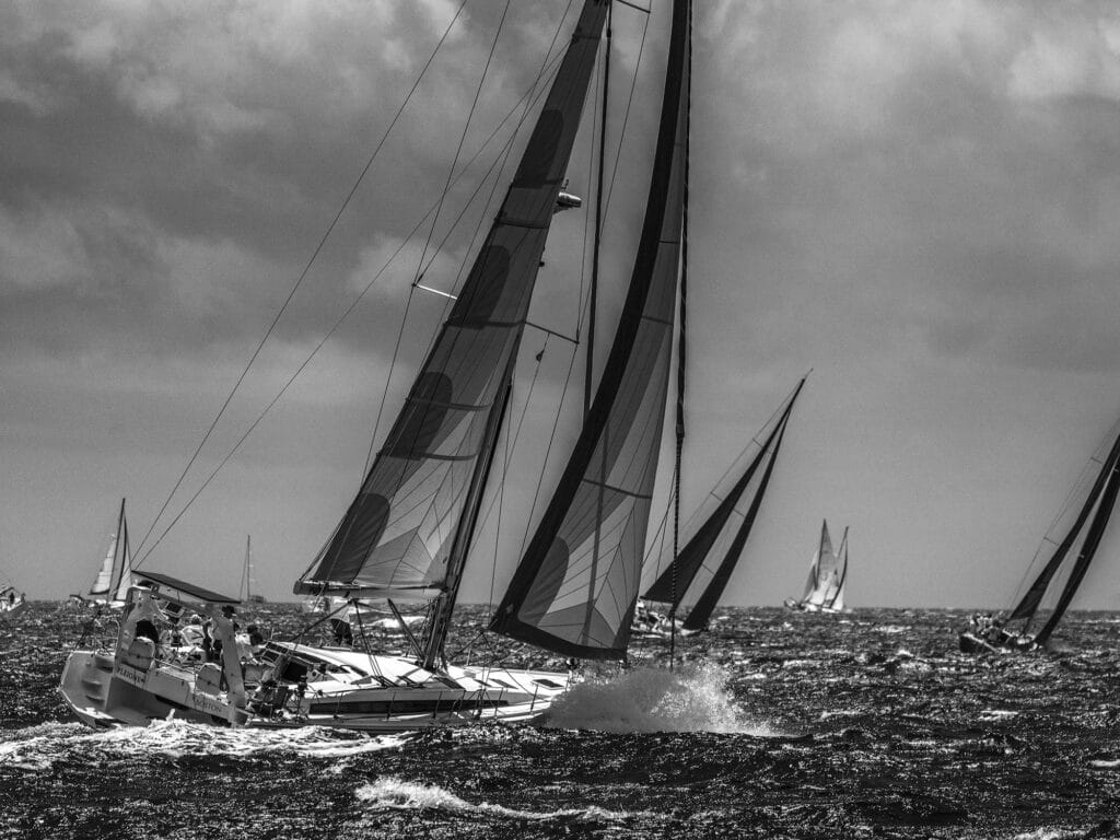 Racing near Antigua's eastern coast