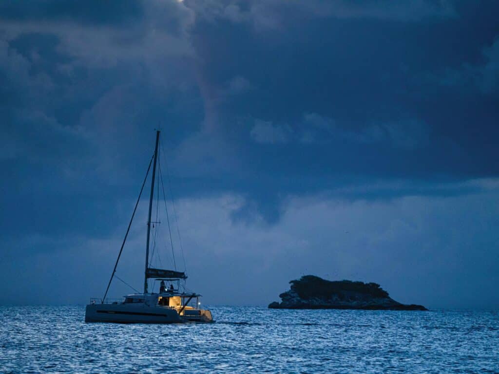 Catamaran on Dickenson Bay