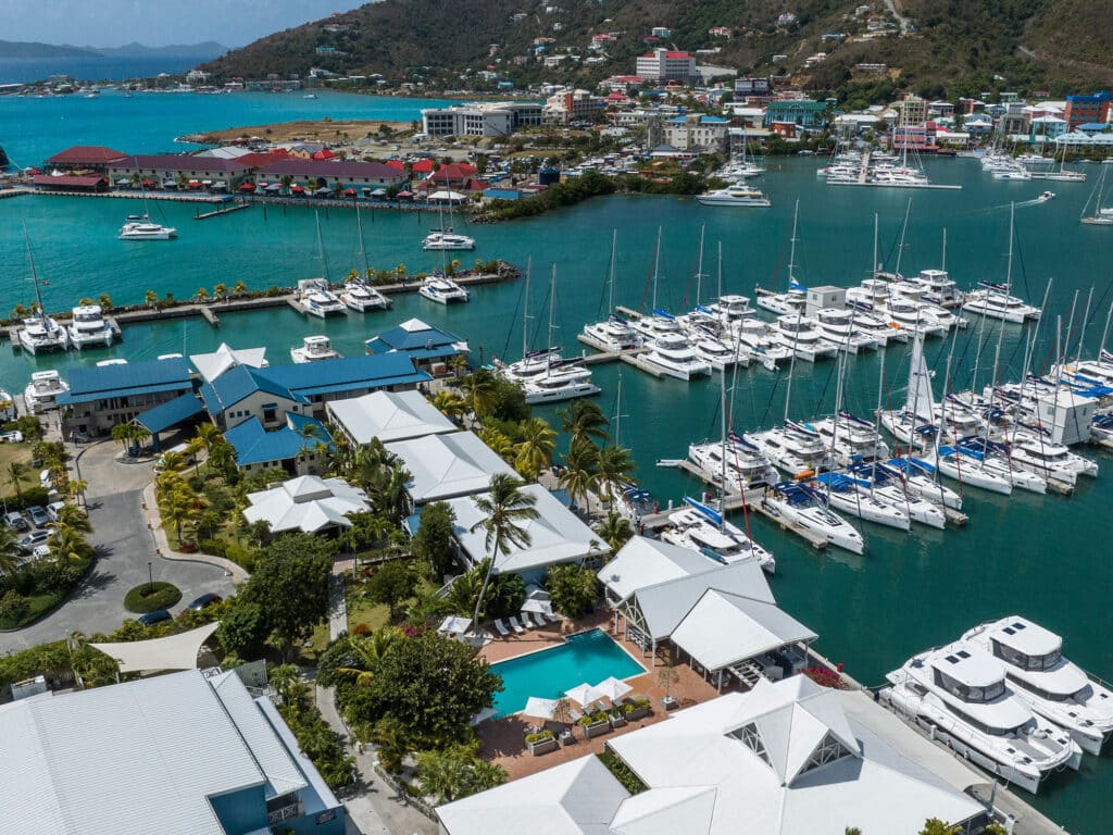 Moorings in the BVI.