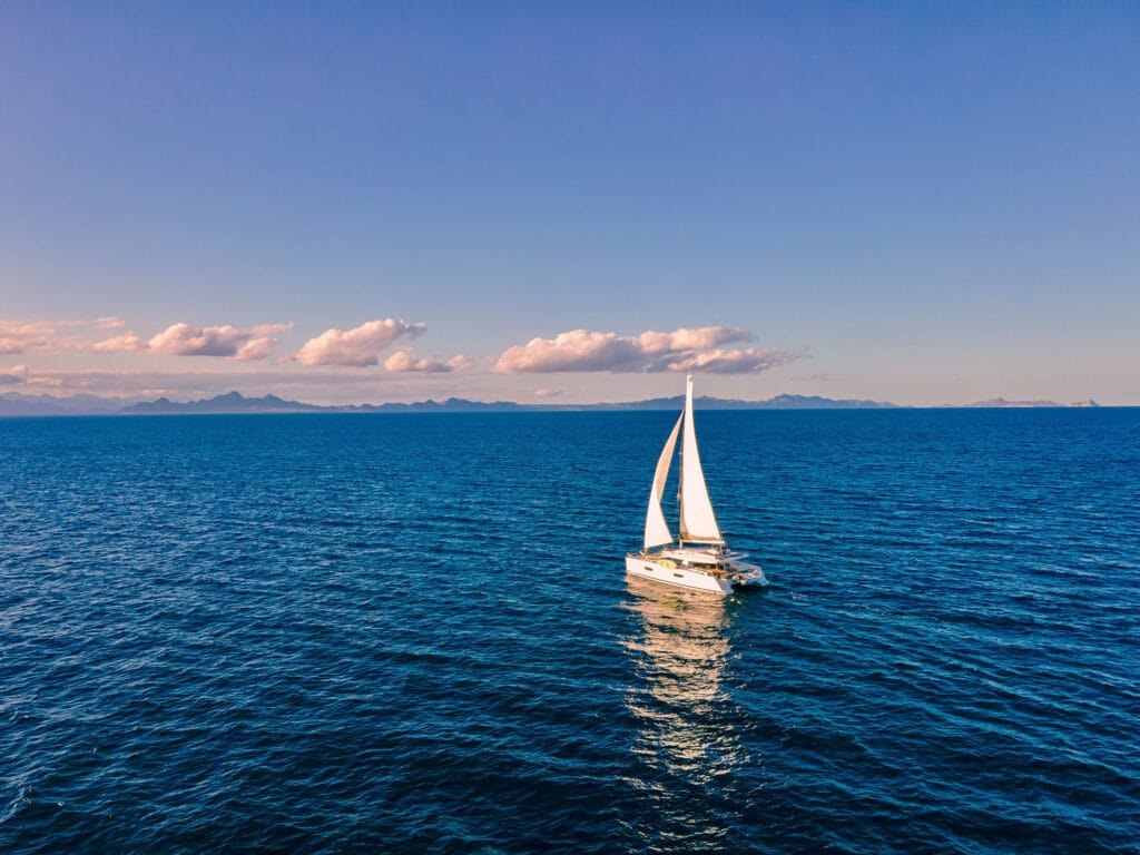 Multihull catamaran off of Mexico