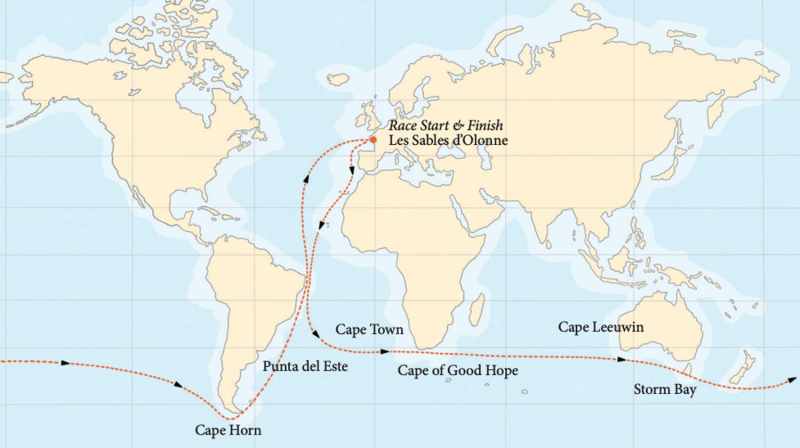 2022-2023 Golden Globe Race map