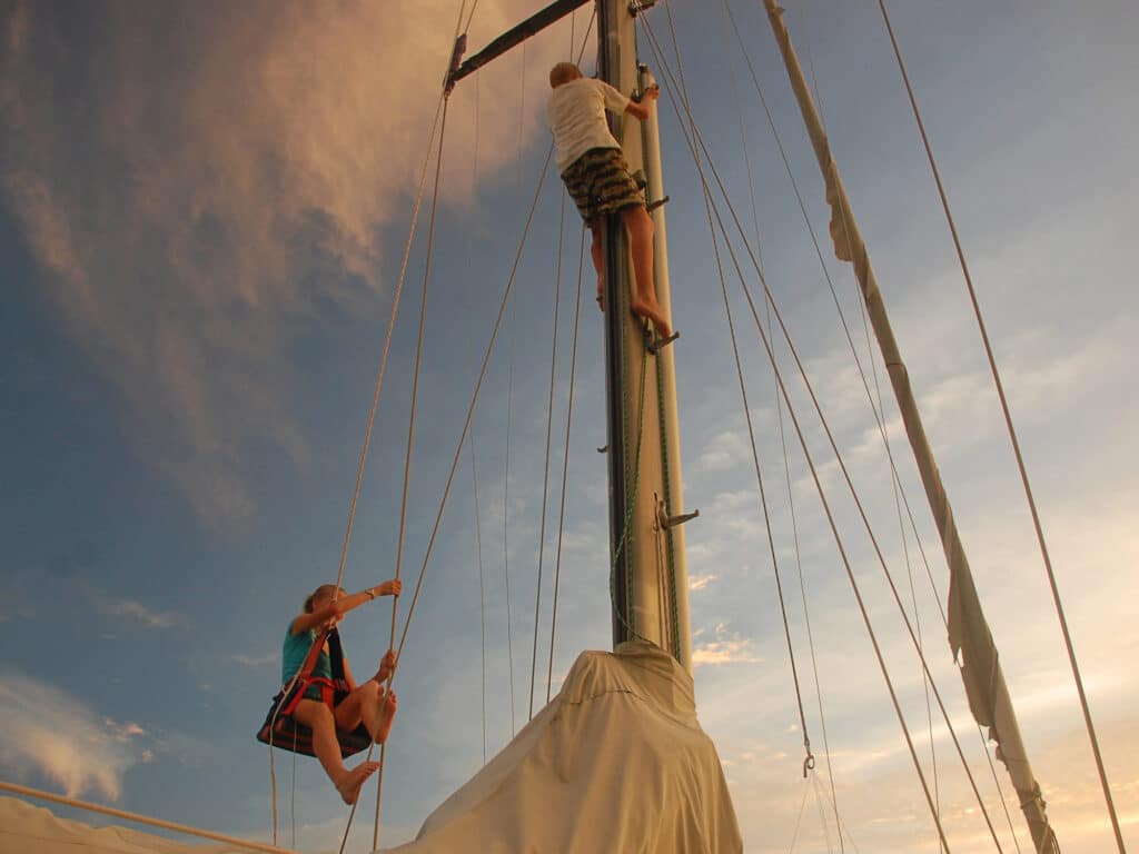 The bosun chair on Totem