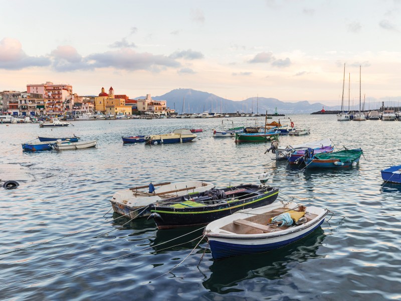 Fishermen boats in the port of Torre del Greco near Naples, Campania, Italy, Europe