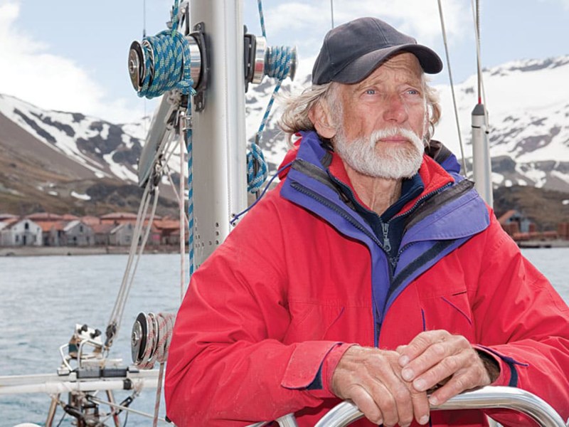 Rolf Bjelke aboard the 40-foot steel ketch Northern Light