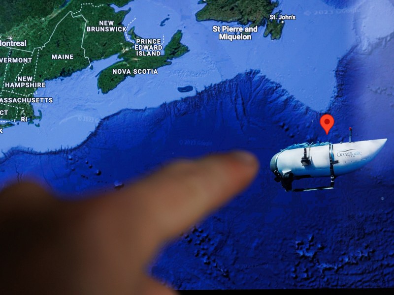 Map location of Titan submersible