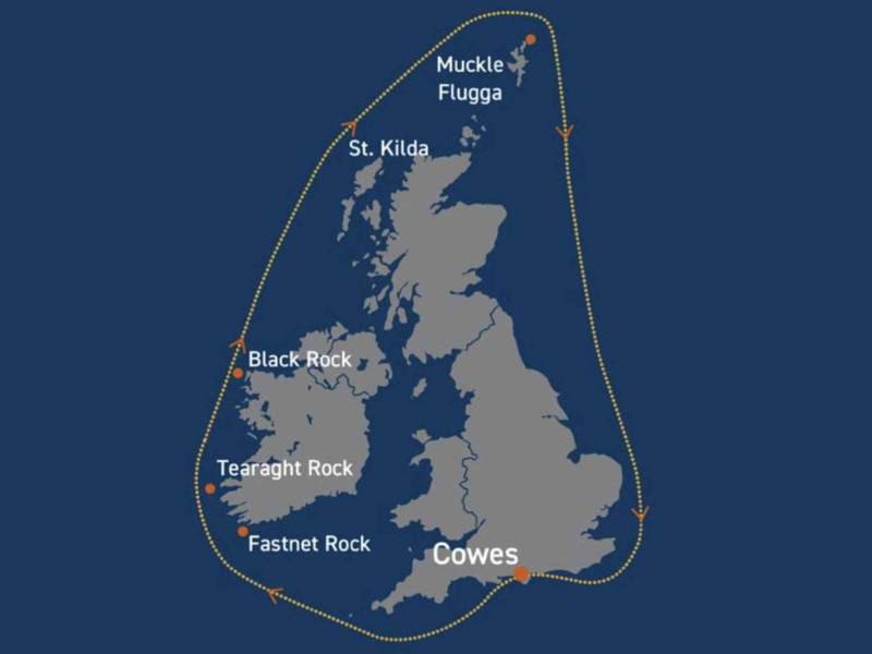 50th Round Britain and Ireland Race course map
