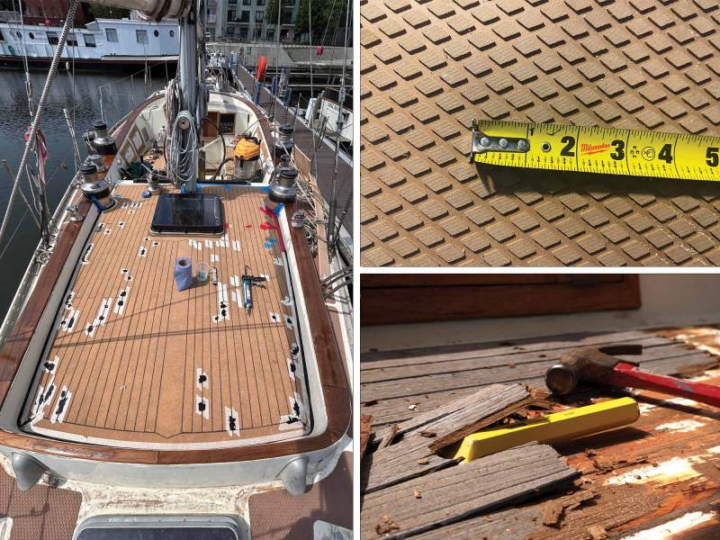 DIY collage for the deck of a sailboat