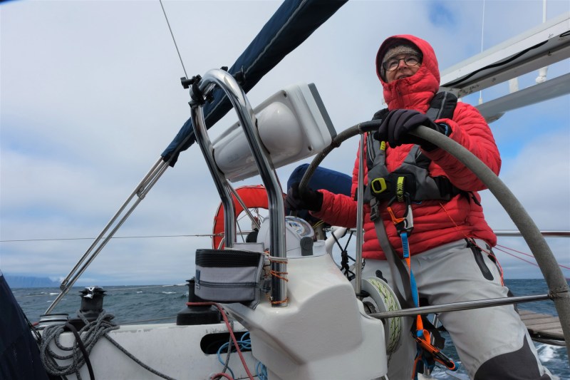 Ingrid at the helm